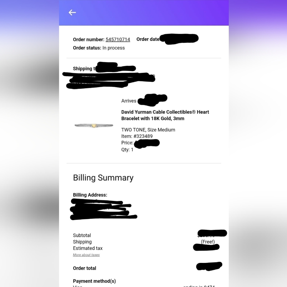 David Yurman Silver Bracelet with Gold Heart Accent - Picture 15 of 16